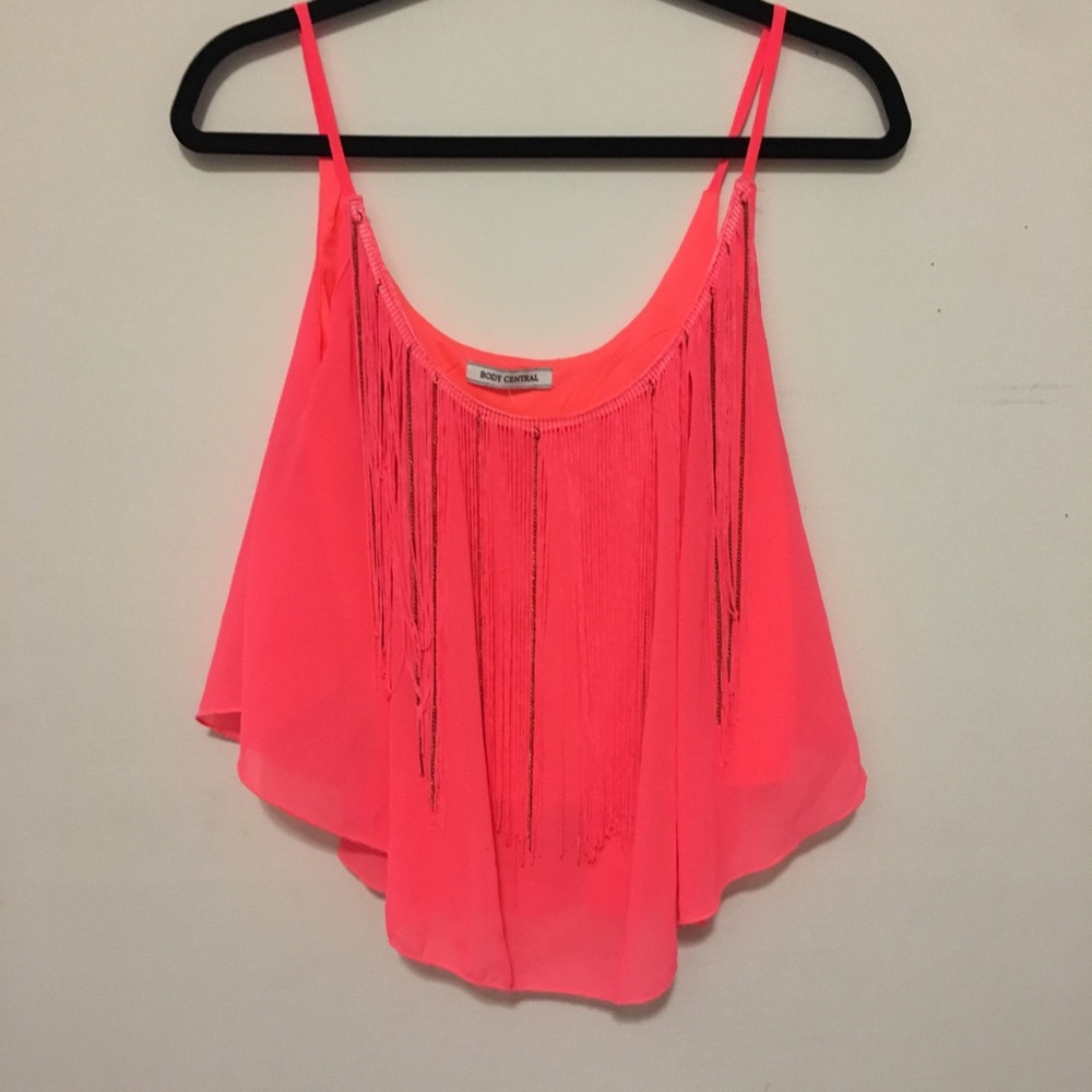 neon pink crop top